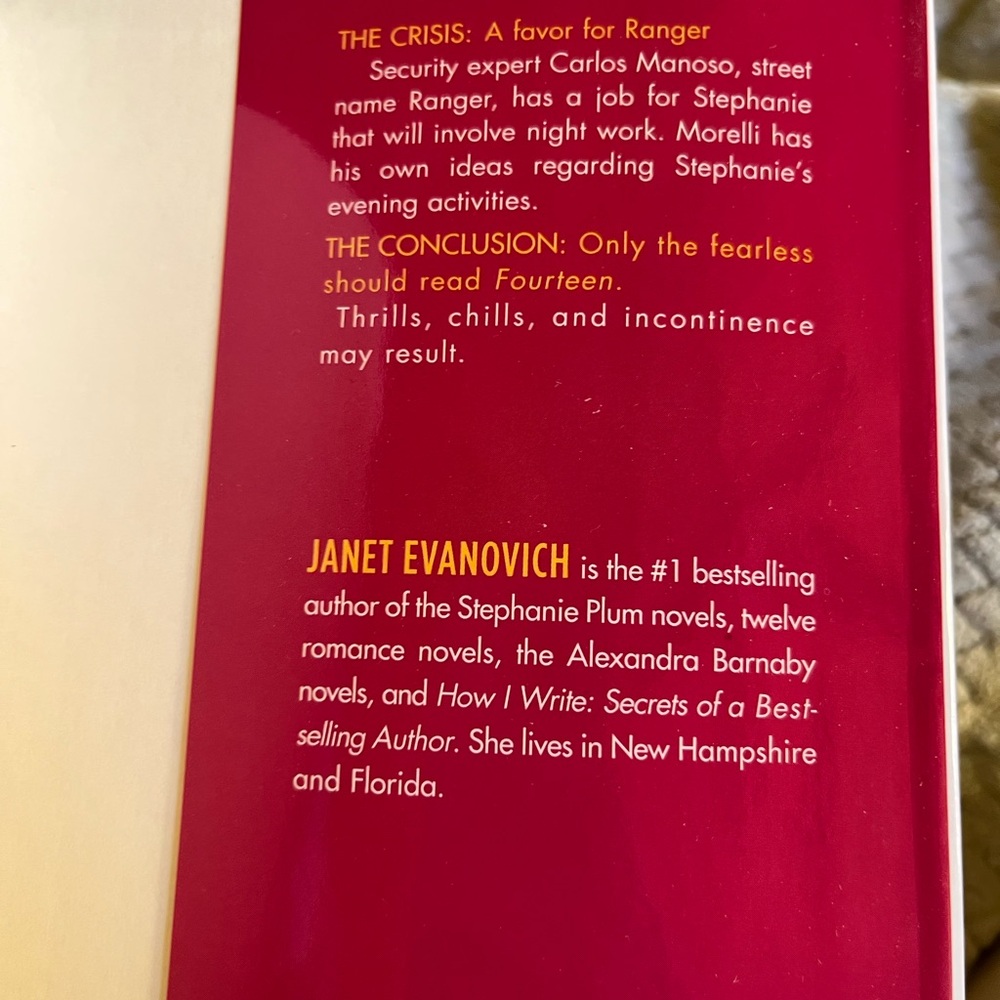Red and Yellow Book Cover - Fearless Fourteen by Janet Evanovich - Picture 4 of 7
